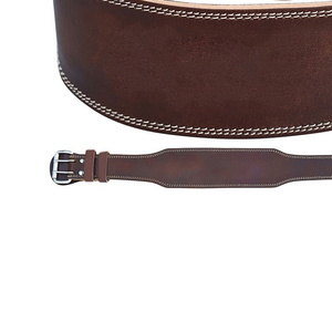 Cinturón de Levantamiento de Pesas de Cuero Genuino de Vaca, Color Sólido, Hebilla de Pin Rectangular Plateada, Duradero, Moldeado en una Sola Pieza, Estilo Casual - Product Image 6