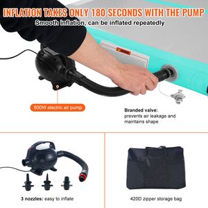 Tappetino Gonfiabile per Ginnastica da 4 Pollici di Spessore con Pompa Elettrica, Tappeto per Allenamento Tumble Track, Accessori per Attrezzature Ginniche - Product Image 4