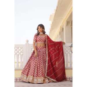 Ropa DE BODA elegante Lehenga Choli con Dupatta para damas de honor e invitados - Product Image 4