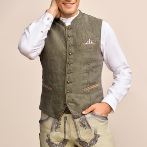 Chaleco Bávaro Tradicional de Alta Calidad para Hombre, Venta al Por Mayor 2026, Traje Alemán Oktoberfest Lederhosen, Reversible y Transpirable - Product Image 1