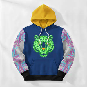 Sudadera con Capucha Digital Circuitry Path para Hombre, Diseño Gráfico Neón, Sublimada de Alta Definición, Estilo Tecnológico, con Bolsillos - Product Image 1