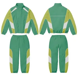 Custom Logo Sporty Summer <b>Wind</b> <b>Breaker</b> Sweatpants Stacked Zip-Up Sweatpants Letter Pattern Lightweight Nylon Tracksuits for Men - Product Image 4