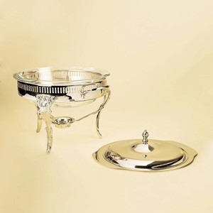 Calentador de Comida Tipo Buffet para Hotel, con Base de Acero Inoxidable, Cubierta Antiadherente, Duradero, 31 cm de Diámetro, Estilo Lujoso de Oriente Medio, para Catering - Product Image 4