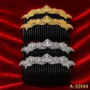 Elegante Peineta de Acetato con Diseño de Hojas y Decoración de Diamantes de Imitación A-32143, Accesorio de Alta Calidad para el Cabello de Novia - Product Image 2