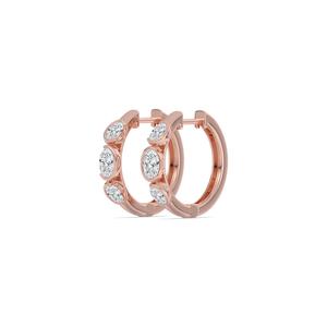 Oval Cut Lab Grown Diamond Earrings With 0.95 CTW Total Diamond <b>Weight</b> Crafted In 9K Rose Gold Refined Womens Accessory - Product Image 5
