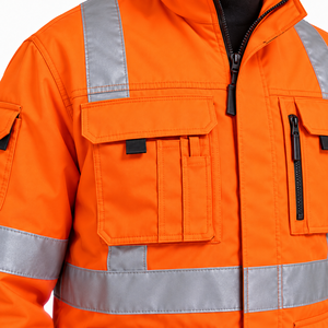 <b>Men</b> High Visibility Safety <b>Jacket</b> <b>Reflective</b> Workwear Vest Comfortable Lightweight Safety Clothing For Outdoor Jobs - Product Image 5