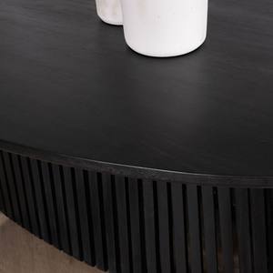 Mesa de comedor Vandana Ivory Space de 210 cm en teca negra con pedestal central calado Dutipi - Product Image 5