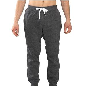 <b>Men's</b> Dark Gray Cotton Sweatpants Elastic Waist Drawstring Casual Joggers Breathable Midweight Knitted Pants Autumn Style - Product Image 1