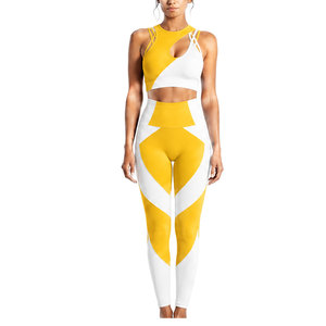 Conjunto de Yoga para Mujer, Tejido Elástico de Secado Rápido, Ecológico, 2 Piezas, para Gimnasio, Entrenamiento, Fitness, Comodidad Diaria - Product Image 1