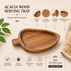 Bandeja de Servir en Forma de Manzana de Madera de Acacia Premium, Hecha a Mano, para Aperitivos, Té, Café, Frutas, Decorativa, para Cocina, Comedor, Regalo - Product Image 4
