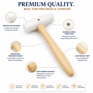 Lightweight Plastic Nylon Mallet Hammer, Non-Marring Synthetic Head DIY Tool for Jewelry Making, <b>Watch</b> Repair and Wire Shaping - Product Image 3