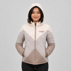 Chaqueta Acolchada para Mujer de Larga Duración, Abrigo de Invierno Cálido y Ligero con Logotipo Personalizado, Cremallera Completa, Capucha, Ropa Exterior Informal al por Mayor - Product Image 1