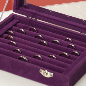 Caja Organizadora de Joyería al por Mayor con Logotipo Personalizado, 24 Compartimentos, Terciopelo, para Anillos, Aretes, Collares, Estuche de Almacenamiento, Caja de Empaque para Joyería - Product Image 6