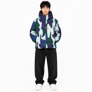 Pakistan Manufacture Men's Puffer <b>Jacket</b> Winter Resistant <b>Packable</b> and Lightweight with Hood Custom Plus Size Argyle Pattern - Product Image 2