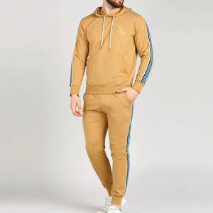 Ensemble de survêtement d'hiver bleu pour homme, sweat à capuche et pantalon de jogging, léger, 100% coton, vêtements de sport décontractés pour adultes - Product Image 3