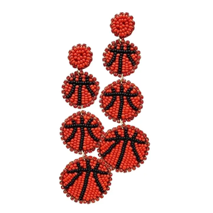 Boucles d'oreilles pendantes rouges à perles pour femmes, style bohème, bijoux tendance avec motif de caractères chinois - Product Image 1