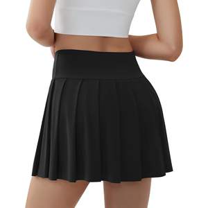 Jupes athlétiques de tennis pour femmes 2025 avec short intérieur en polyester respirant Logo personnalisé OEM disponible en grandes + grandes tailles - Product Image 3