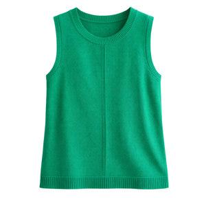 Women Ladder Detail Knit <b>Swing</b> Tank <b>Top</b> Sleeveless Summer Casual Loose Fit Breathable 100% Cotton Fashion Pullover Blouse - Product Image 1