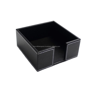 Porte-serviettes en cuir véritable pour bureau et maison, accessoires de table, porte-mouchoirs, plateau d'accueil - Product Image 1