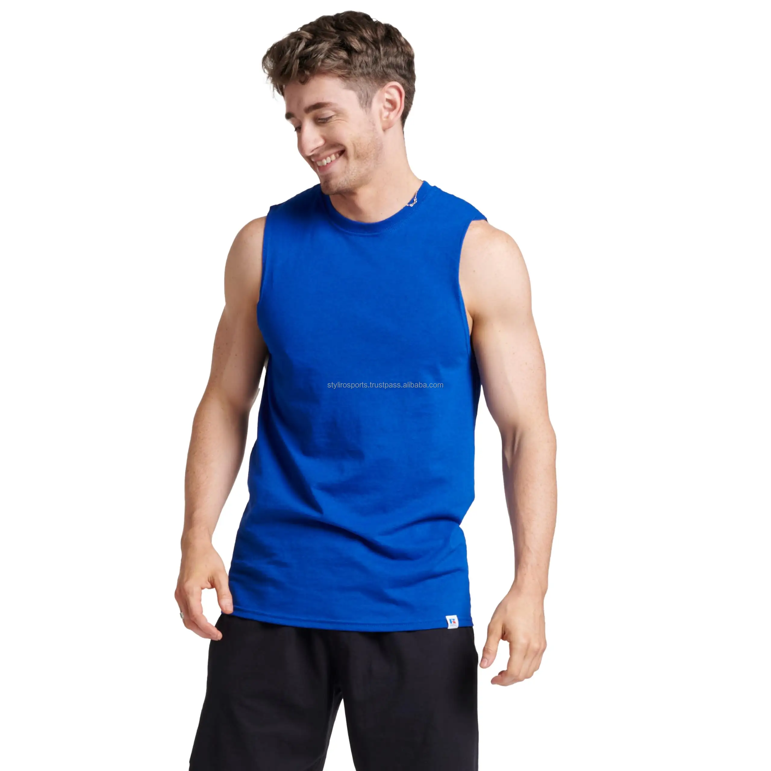Custom Logo men's Sleeveless Tank Tops Slim Fit Sports Clothing Training Wear Men Fitness Muscle Gym Shirts