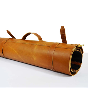 Wholesale Customizable Genuine Leather Knife <b>Roll</b> Bag 15 Slots Chef Knife Case with Detachable Belt Cowhide Chef <b>Roll</b> Holder - Product Image 6