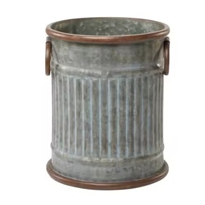 Ensemble de jardinières modernes en métal, finition texturée argentée, pour plantes vertes d'intérieur, design minimaliste, pot de fleurs. - Product Image 6