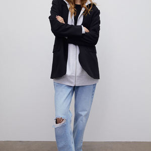 เสื้อฮู้ดผู้หญิงสีขาวลำลอง ผ้าฝ้ายฟลีซ แขนยาว เสื้อฮู้ดผู้หญิงแบบหนา - Product Image 2