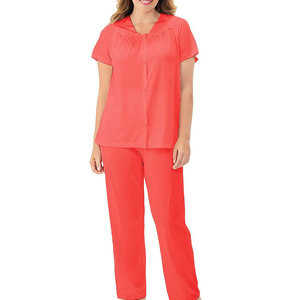 Conjunto de Pijama de Terciopelo Térmico 100% Seda para Mujer, 2 Piezas, con Botones, Pantalón Corto y Largo, Ropa de Dormir Personalizada - Product Image 2
