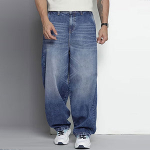 Pantalones Cargo de Hombre Azul Oscuro, Corte Recto, Estilo Casual, Cintura Media, Cierre de Botones, Múltiples Bolsillos, Material de Algodón, para Primavera - Product Image 2