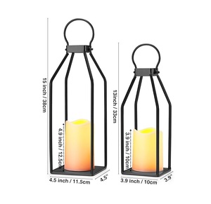 Farol Metálico de Estilo Moderno con Asa y Cubierta de Vidrio para Decoración Interior y Exterior, Marca Privada - Product Image 2