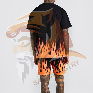 Customized Your Own Design Men Sublimation Shorts <b>Sets</b> For Adults High Street Fashion Elastic Waist Men Sublimation <b>Twin</b> <b>Sets</b> - Product Image 2