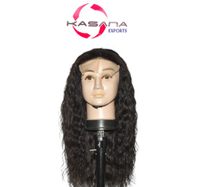 Perruque 5x5 avec closure en cheveux humains indiens 100% naturels, lisses, Remy, noir naturel, double épaisseur, dentelle, 350g, à clipser/tisser, pointes pleines - Product Image 6