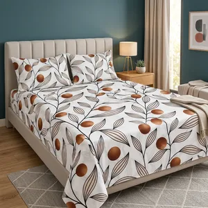 Drap de lit blanc gris en microfibre 115 GSM, doux et léger, pour chambre à coucher, chambre d'amis et usage quotidien - Product Image 4