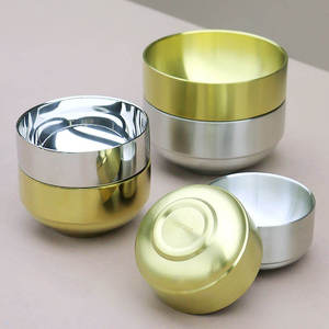 Tazón Redondo Dorado de Acero Inoxidable de Alta Calidad para Ensaladas, Frutas, Arroz y Verduras, para Cocina y Restaurante - Product Image 2
