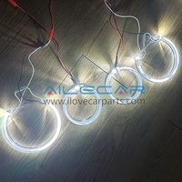 Feux de jour à LED cristallins 12V Angel Eyes Halo Ring Light Guide Marker DRL 131mm 99mm 6000K Blanc pour phares BMW E60