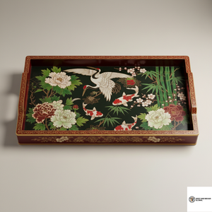 ถาดเสิร์ฟไม้สี่เหลี่ยมสไตล์อินเดียสุดหรู  แบบคลาสสิก เป็นมิตรกับสิ่งแวดล้อม ย่อยสลายได้ ทำด้วยมือ เหมาะสำหรับเป็นของขวัญ - Product Image 5