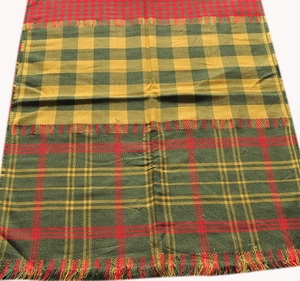 Acrylic Cutting Dobby Stole Scarf Custom Luxury Two-Side Pure long Scarf Checkered Traditional Knitted Scarf - Product Image 5