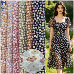 Tela de Malla Bordada Floral <span class=keywords><strong>Multicolor</strong></span> 3D YX1541 con Cuentas de Perlas para Vestidos de Noche y Moda Femenina - Product Image 1