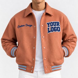 Blouson Bomber Tendance Personnalisé Style Universitaire avec Broderie Vintage en Chenille – Vêtement Hip Hop Streetwear - Product Image 2