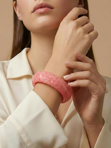 Bracelet en résine époxy de haute qualité, fait main, design personnalisé, forme de fleurs réelles, pierre diamant, FAIZA CRAFT FC-7169 - Product Image 5