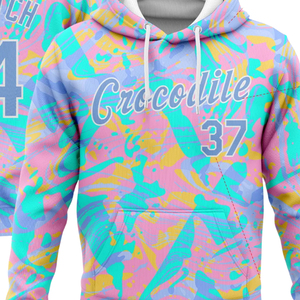 Sudadera con Capucha Sublimada Multicolor Personalizada, Ropa Deportiva con Estampado Pastel, Ropa de Equipo Personalizada, Diseño de Logotipo Personalizado OEM - Product Image 4