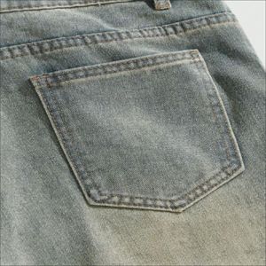 Shorts en jean unisexe streetwear 100 % coton de haute qualité, brodés, taille mi-haute, effet usé, décontractés, respirants, pour l'été - Product Image 4