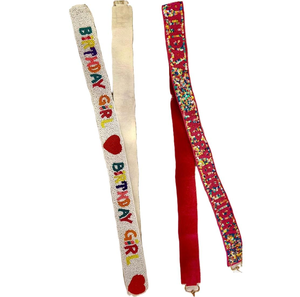 Sangle de sac perlée faite main sur mesure avec broderie de perles de rocaille, motif 'Fille d'anniversaire', vente en gros, par MULTI CRAFT - Product Image 6