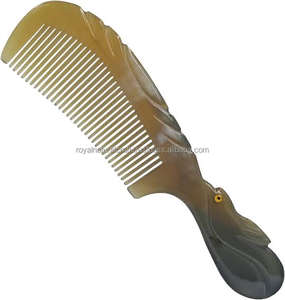 Peigne en corne fait main de qualité supérieure, artisanat naturel durable pour les cheveux et la barbe, avec une finition lisse et durable et un massage du cuir chevelier - Product Image 1