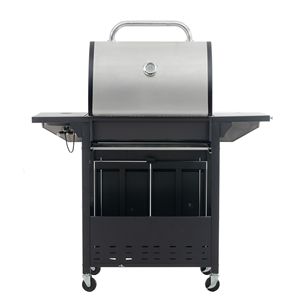 Griglia a Gas propano in acciaio inox a 4 fuochi 46,500 BTU nero argento esterno giardino Barbecue lato bruciatore per efficiente - Product Image 1