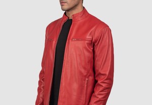 <b>Mens</b> Genuine Leather Casual Jacket Regular Fit <b>Coat</b> Front Zip Stand Collar <b>Long</b> Sleeve Soft Lining Everyday Fashion Outerwear - Product Image 4