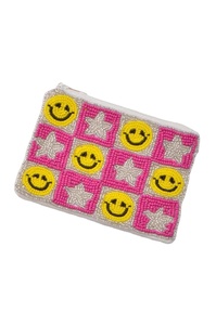 Monedero Floral con cuentas del sudoeste grande hecho a mano, cierre de cremallera y patrón bordado directamente de la India - Product Image 2