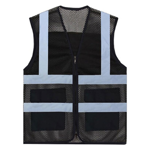 Adults Reflective Mesh Safety <b>Vest</b> With <b>Multi</b> Pockets & Zipper Up High Visibility <b>Vest</b> Roadside Construction Work Wear <b>Vest</b> - Product Image 5