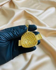 Placa con Nombre Personalizada de Moissanita en Forma de Cara de Tiburón con Plata 925 y Baño de Oro, Joyería Fina, Colgantes y Dijes - Product Image 2