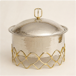 Olla de Acero Inoxidable Aislada con Tapa Dorada para Fiestas y Buffets, Plato para Servir Comida Caliente - Product Image 5